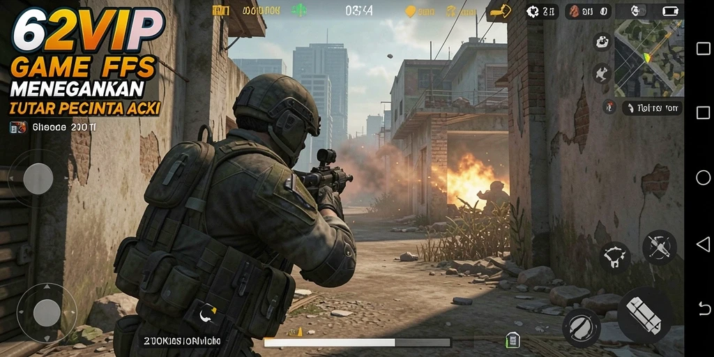 Tangkapan layar menunjukkan aksi intens dalam permainan FPS.