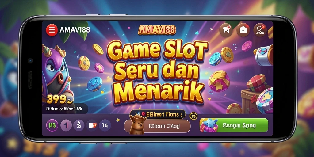 Tampilan gameplay Slot AMAVI88 yang menarik dan penuh warna.