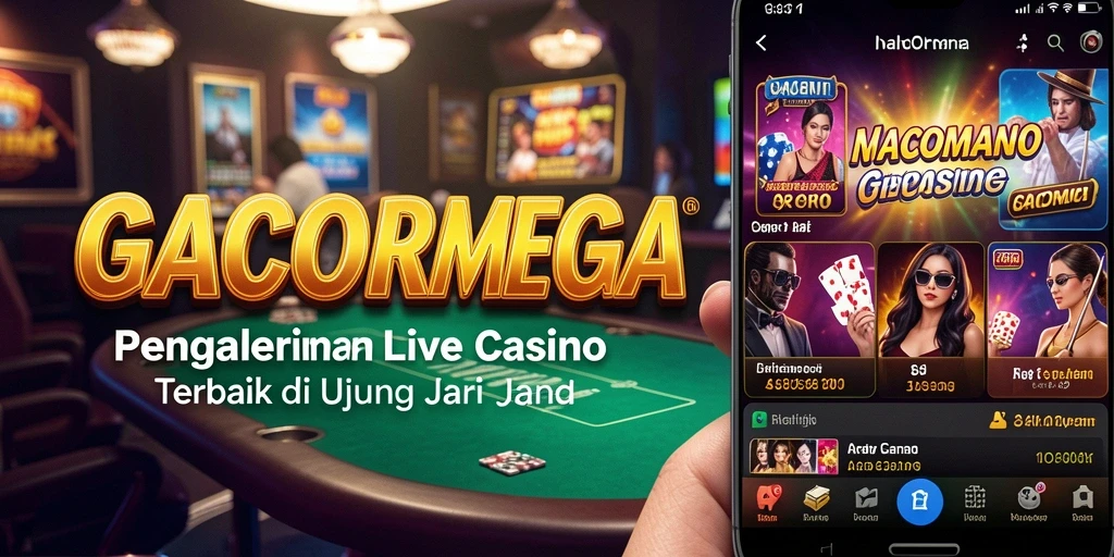 Screenshot GACORMEGA menampilkan keseruan bermain Live Casino dengan dealer langsung.