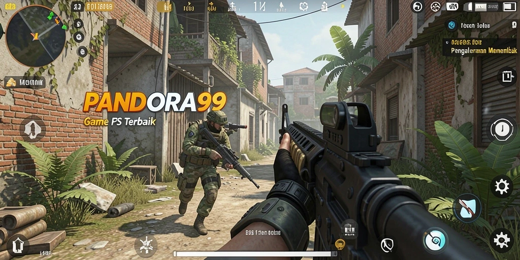 Tampilan aksi menegangkan dalam PANDORA99, penuh dengan ketegangan FPS.