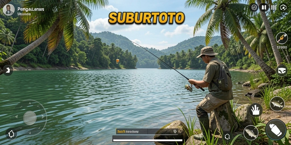 Gameplay SUBURTOTO menunjukkan pengalaman memancing yang sangat mendalam.